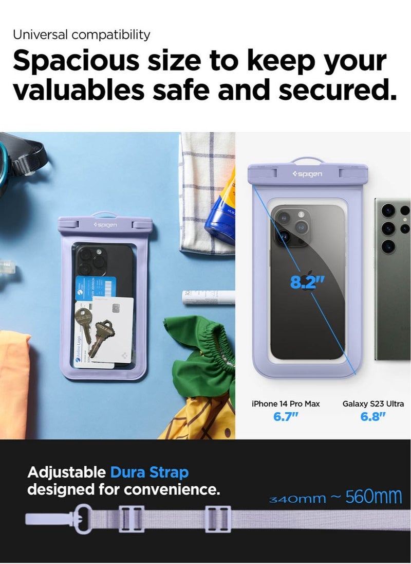 Spigen Universal Waterproof Phone case [1 Pack] IPX8 Pouch A601 Compatible with iPhone, Samsung Galaxy and Smartphone Up to 7 inches - Aqua Blue  - Image 5