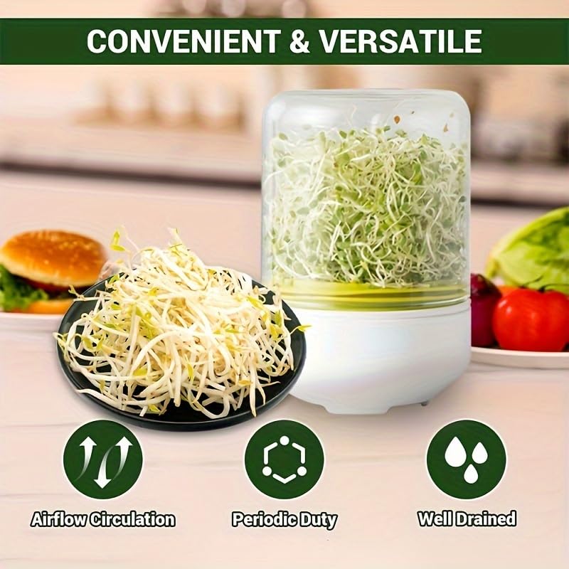 SHOPVILLA Multi Use Sprouts Maker Box - Countertop Sprouter Growing Kit|sprouts Maker Box with Stainless Steel Pipe, Sprouts Jar with Mesh Lid for All Seeds & Beans, Sprouts Making Box For All Season - Image 4