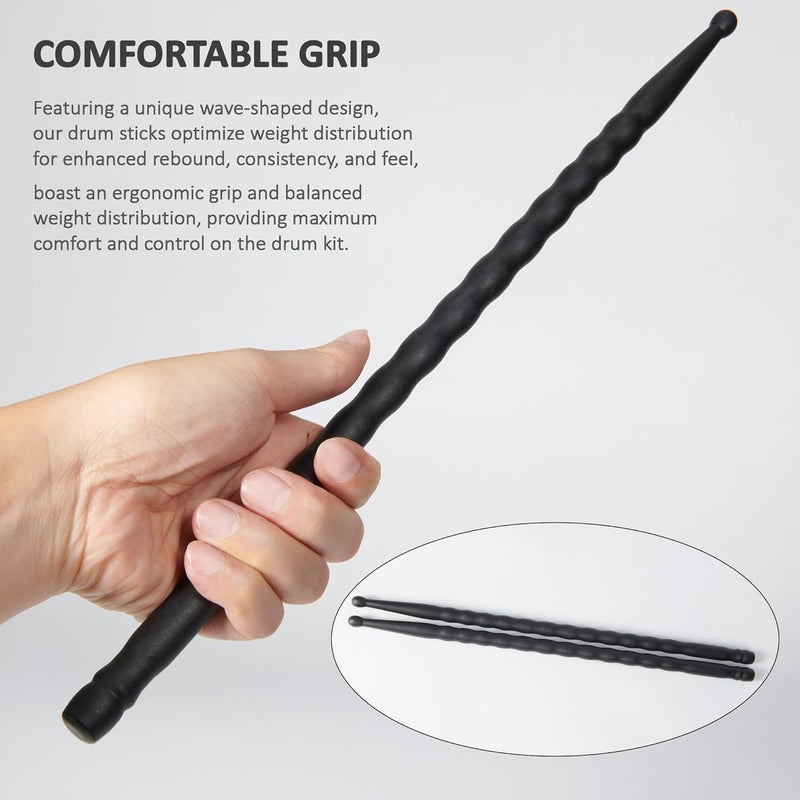ARLX Drum sticks 5a drumsticks (3 Pair Black) - Image 3