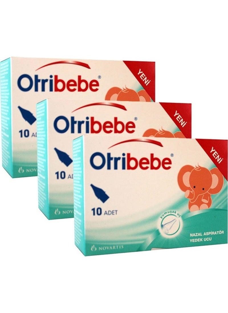 Otribebe Nasal Aspirator Spare Tips 10 Pieces - 3 Boxes 