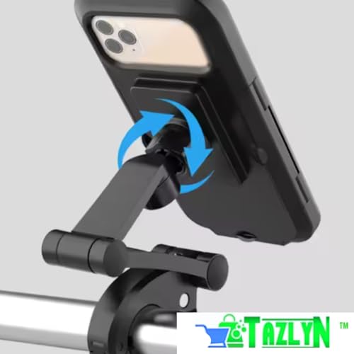 TAZLYN Smartphone Mobile Phone Holder for Bike GPS Navigation Firm Locking Anti Shake,360 Degree Rotation TPU Touch-Screen Charging Adjustable for Bike Bicycle Mobile Phone Holder (Black Pack of 1) - Image 4