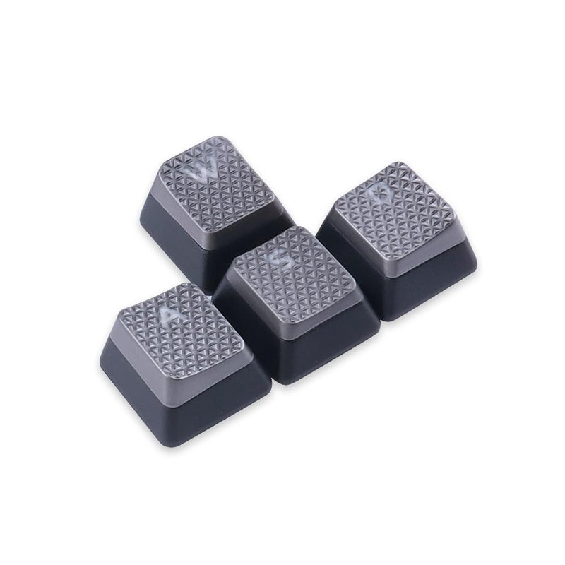 HUYUN 10Keys Backlit Textured Keycaps Replacement for Corsair K100 and K70PRO Mechanical Gaming Keyboard (Silver Grey Hexagonal) - Image 3