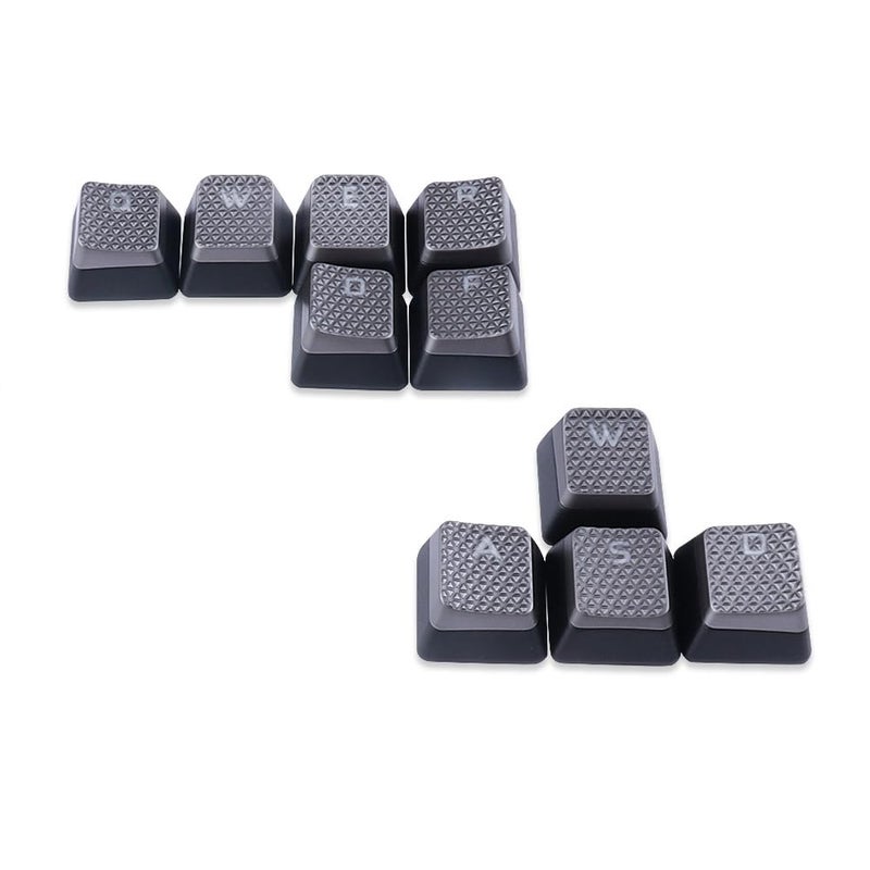 HUYUN 10Keys Backlit Textured Keycaps Replacement for Corsair K100 and K70PRO Mechanical Gaming Keyboard (Silver Grey Hexagonal) - Image 2