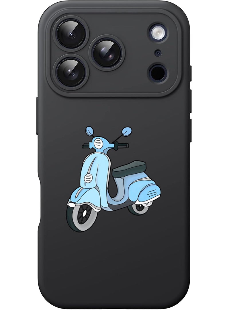 Theodor Protective Slim Fit Case Liquid Silicone Cover with Full Body Protection Anti-Scratch Shockproof Case For Apple iPhone 17 Pro (Black) Scooter - Image 1