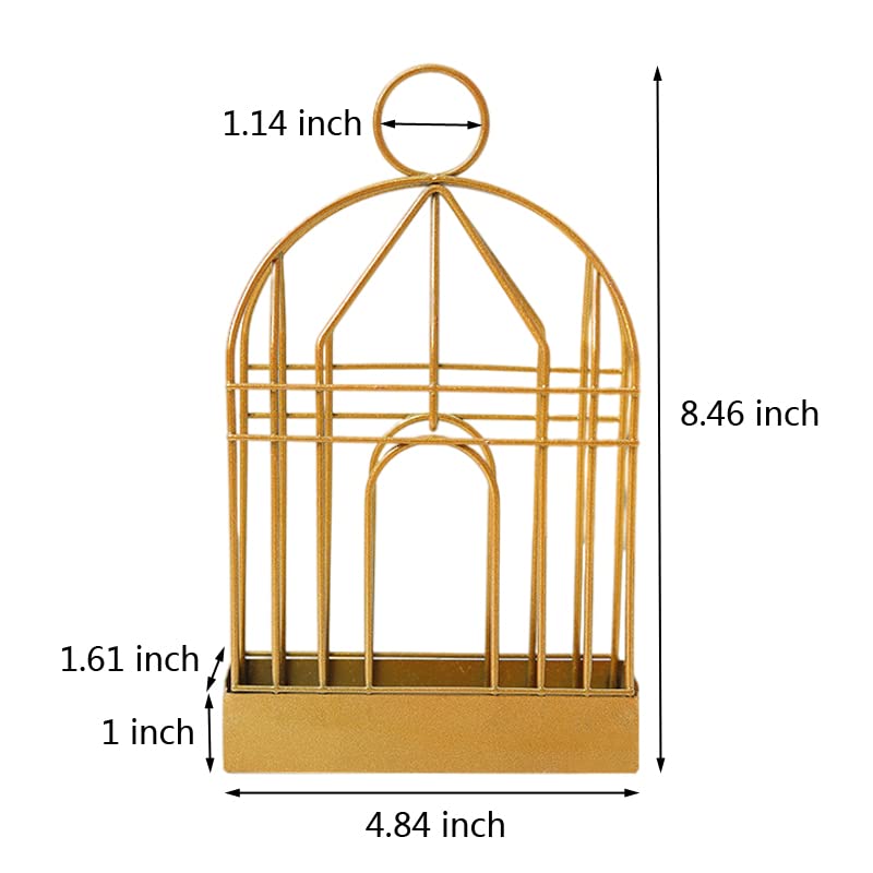 MeeTo Portable Metal Mosquito Coil Holder Incense Holder Retro Incense Coil Burner, Hanging Bird Cage Outdoor Home Garden Decor for Bar Courtyard Office Desktop, Golden Color, (Pack of 1) - Image 2