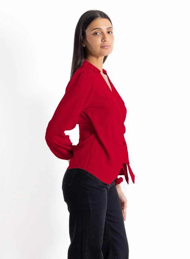 SHAPES CHIFFON SHIRT WITH BOW