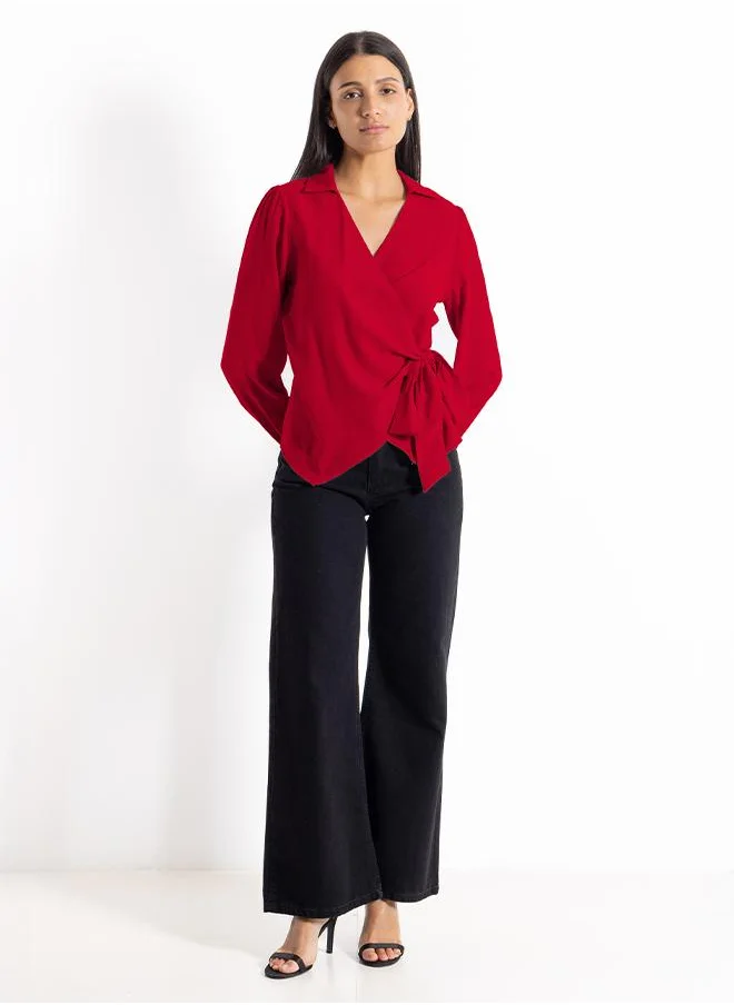 SHAPES CHIFFON SHIRT WITH BOW