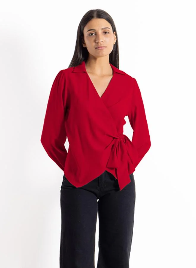 شايبس قميص شيفون بفيونكة