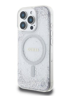 GUESS iPhone 16 Pro Magsafe case IML Hard Cover with Marble Design / Drop protection / Slim Profile / Comfortable Grip-Silver  - Image 5