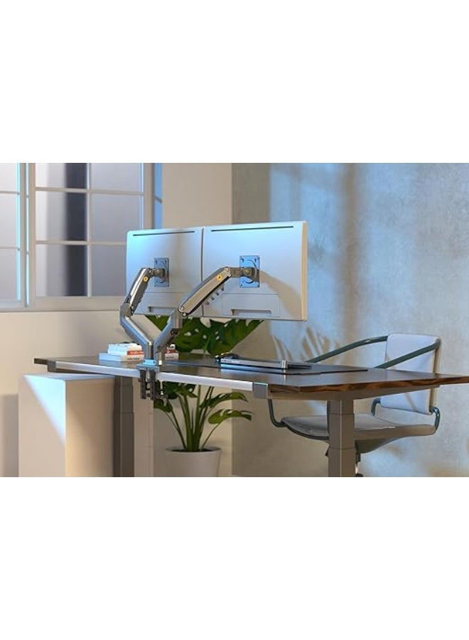Dual Monitor Desktop Mount – Gas Piston Arm for 17-27 inch Monitors, 2-9 kg per arm, with 2 USB 3.0 Ports - Image 1