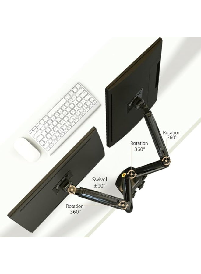 Dual Monitor Desktop Mount – Gas Piston Arm for 17-27 inch Monitors, 2-9 kg per arm, with 2 USB 3.0 Ports - Image 4