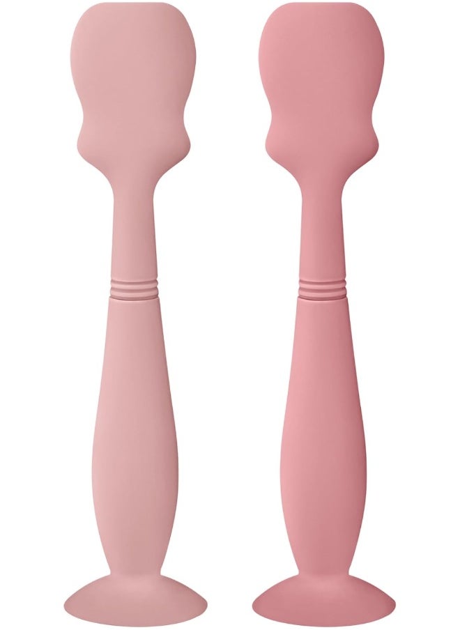 Nearbyme Large Size Baby Diaper Cream Spatula Applicator Soft Silicone Baby Butt Paste Spatula (2Pack, Blush/Mauve)  - Image 1
