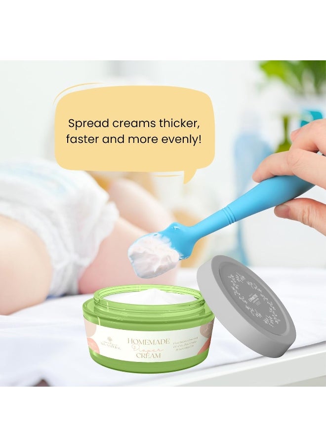 Nearbyme Large Size Baby Diaper Cream Spatula Applicator Soft Silicone Baby Butt Paste Spatula (2Pack, Blush/Mauve)  - Image 3