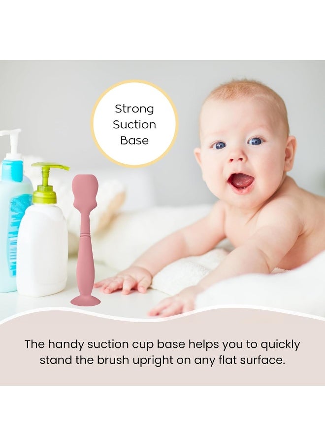 Nearbyme Large Size Baby Diaper Cream Spatula Applicator Soft Silicone Baby Butt Paste Spatula (2Pack, Blush/Mauve)  - Image 4