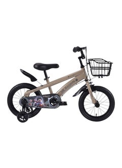 Star Kids 12Inch Kids Bike for Boys and Girls with Basket and Training Wheels (Brown) 