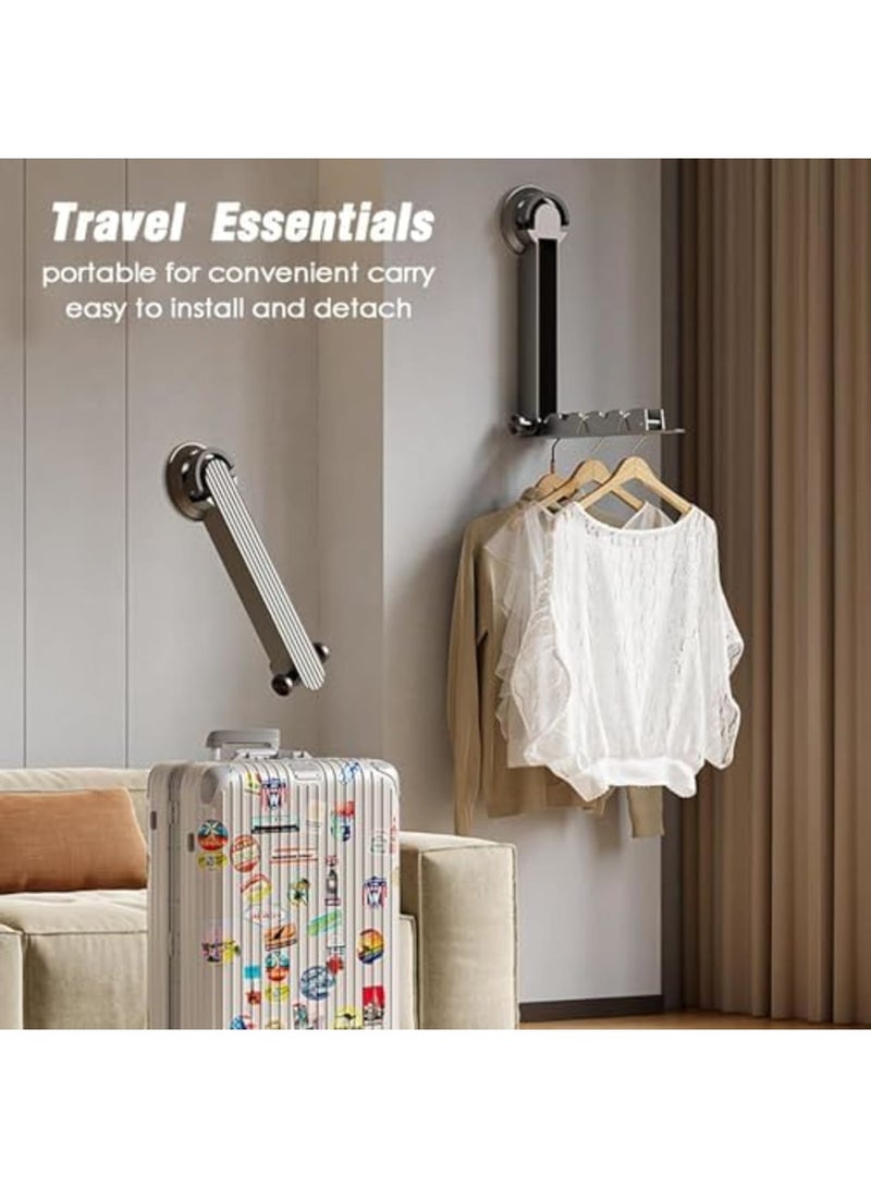 SYOSI Wall Mounted Foldaway Clothes Drying Rack with Suction Cup – Foldable, Retractable, Portable Laundry Rack Made from Space Aluminum, Durable All-Metal Design for Bathroom, Balcony, and RV Use (Grey) - Image 4
