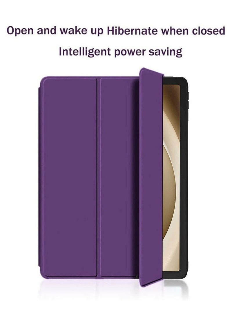 Techie Smart Folio Flip Trifold Back Case with Auto Wake/Sleep Function Cover for Samsung Galaxy Tab A9 8.7 Inch 2023 - Dark Purple  - Image 3