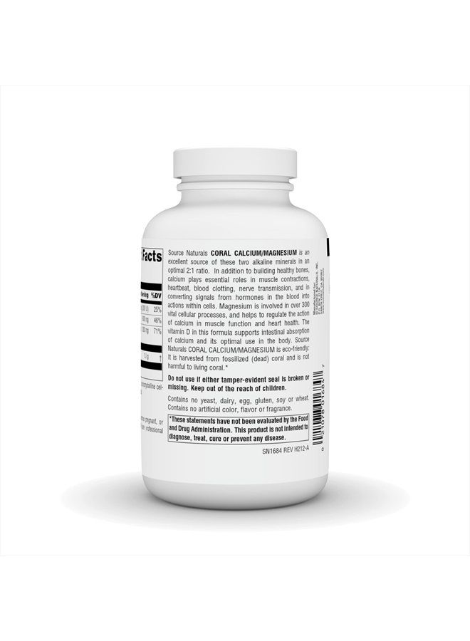 Source Naturals Coral Calcium / Magnesium 2:1 Ratio - 180 Capsules - Image 3