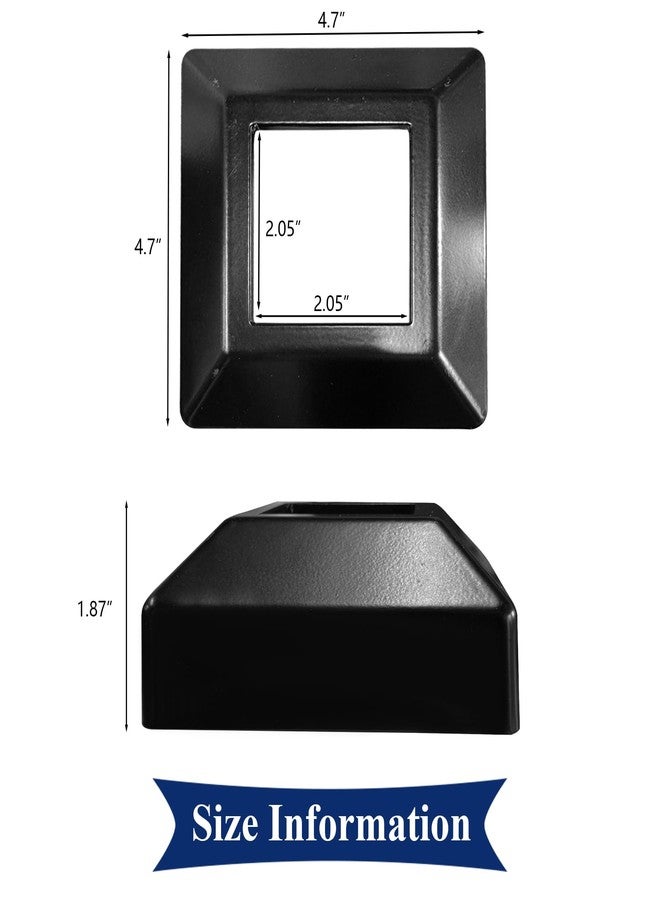 BORDERSMOVER Post Cover Plate for 2" Floor Flange, Flange Base Shoe for Railings, Post Skirt Cover, one-Piece, Black - Image 2