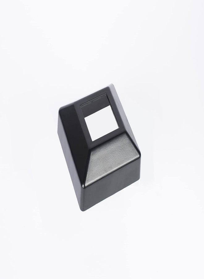 BORDERSMOVER Post Cover Plate for 2" Floor Flange, Flange Base Shoe for Railings, Post Skirt Cover, one-Piece, Black - Image 1