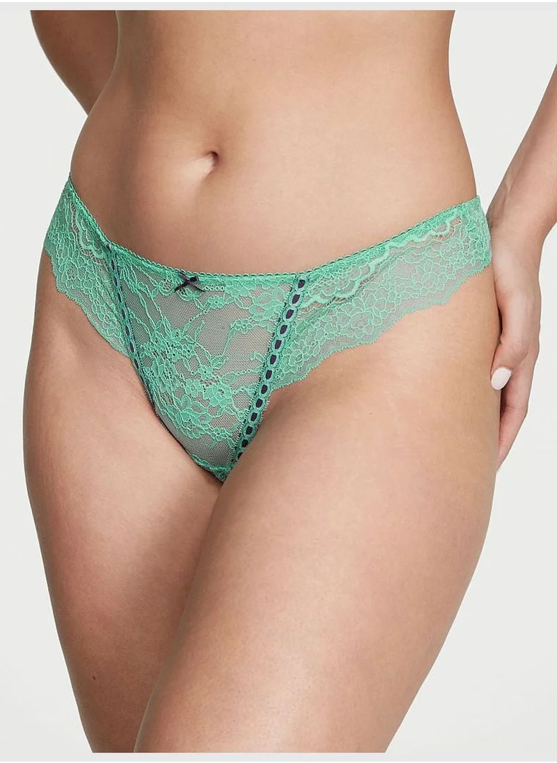 Victoria's Secret Ribbon Slot Lace Thong Panty