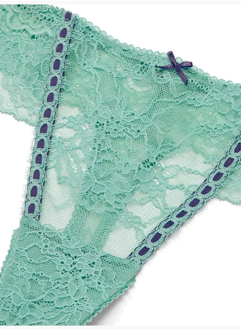 Victoria's Secret Ribbon Slot Lace Thong Panty