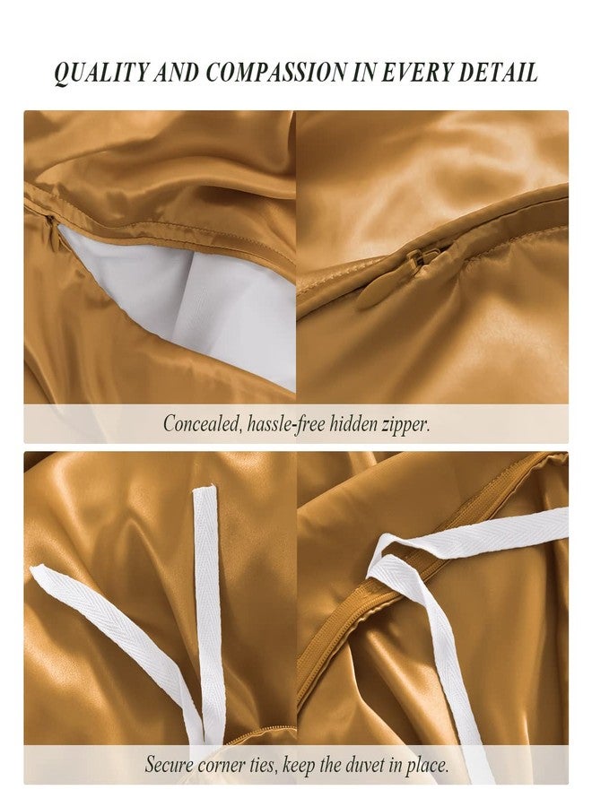 PROMEED 100% Natural Silk Toddler Nursery Bedding Set with Duvet Cover and Pillowcase Toddler Size, 23 Momme, Soft and Breathable for Delicate Baby Skin (Gold, Crib) - Image 4