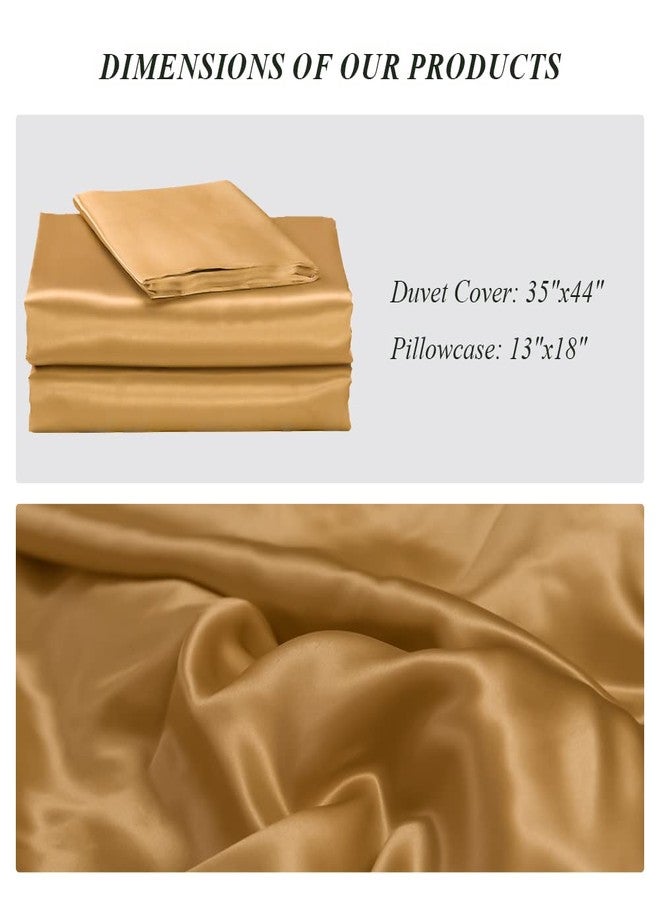 PROMEED 100% Natural Silk Toddler Nursery Bedding Set with Duvet Cover and Pillowcase Toddler Size, 23 Momme, Soft and Breathable for Delicate Baby Skin (Gold, Crib) - Image 5