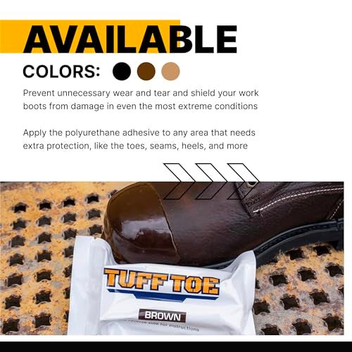 Tuff Toe Boot Toe Protector V2 Adhesive, Extra Strong Shoe Glue Toe Protectors for Shoes & Work Boots - Waterproof, Heat Resistant, Heavy Duty Protective Layer & Shoe Repair Kit - Covers 2 Shoes, Black Color - Image 4