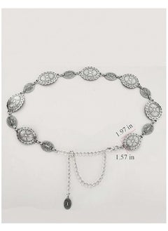 Generic Western Metal Concho Belt for Women Cowgirl Chain Belts for Dresses Jeans Country Concert Outfit  - Image 2