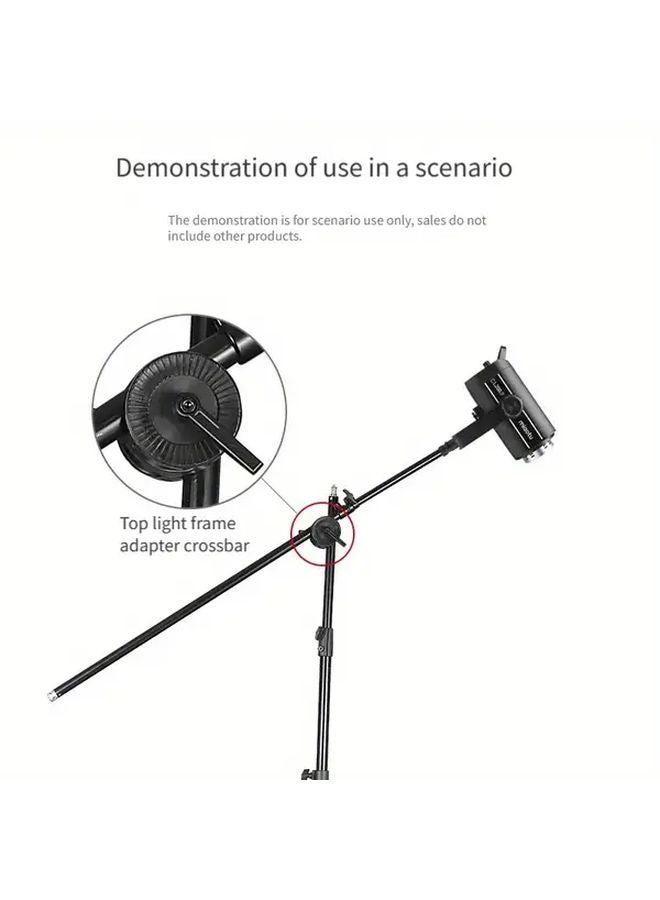 Black Rotating Tripod Head Grip Bracket Adjustable Height Angle For Light Stands - Image 5