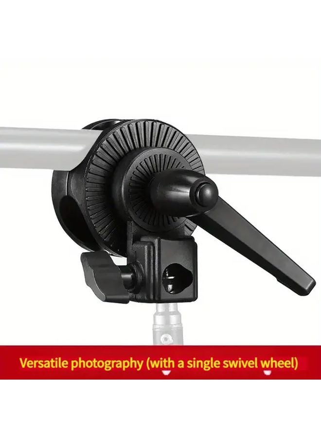Black Rotating Tripod Head Grip Bracket Adjustable Height Angle For Light Stands - Image 2