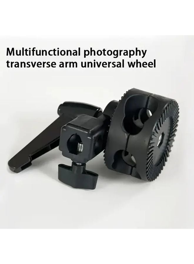 Black Rotating Tripod Head Grip Bracket Adjustable Height Angle For Light Stands - Image 3