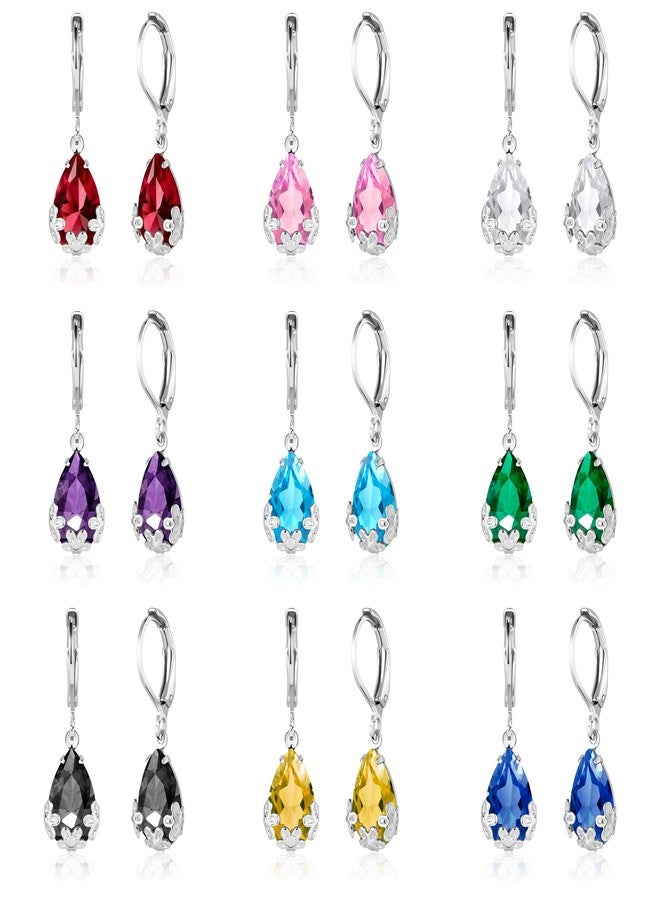KesaPlan Dangle Earrings for Women Multicolor Crystal Drop Earrings Set Leverback Teardrop Earrings 925 Silver and Gold Hypoallergenic Fashion Cubic Zirconia Dangle Earrings Trendy Jewelry Gifts for Women (Teardrop Set-S 1) - Image 1