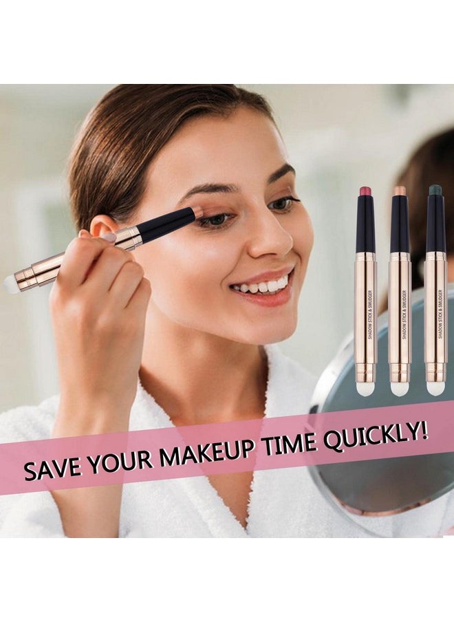 TWLBXMG - 2 In 1 Rose Red Cream Eyeshadow Stick For Eye Makeup Shimmer Eyeshadow Pencil Eyeliner Palette Dark Light Matte Hypoallergenic Waterproof Long Lasting Eye Shadow Multi-Dimensional Eyes Look 06 - Image 1