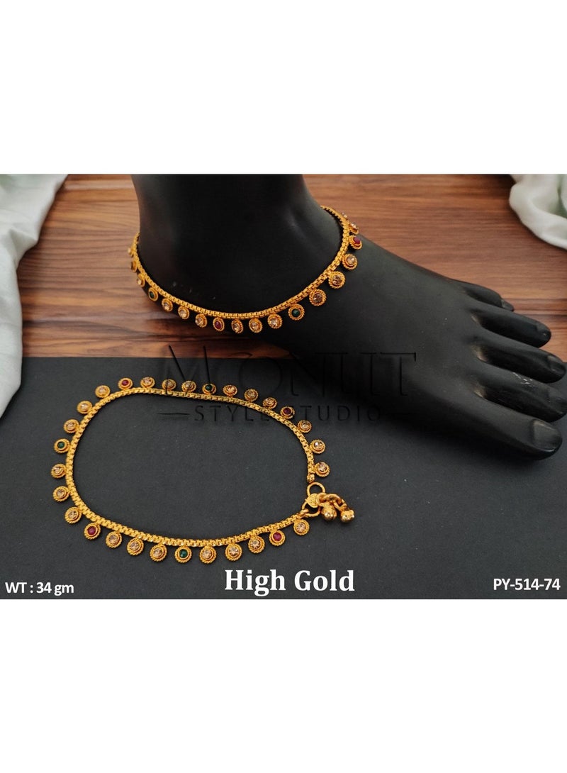 Moonlit Style Studio - Gold-Tone Heritage Anklet Set