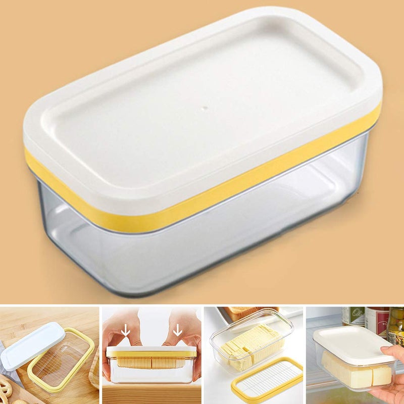 QKDS Butter Dish Butter Keeper with Cutter Slicer, Clear Airtight Butter Cutter Slicer For Easy Cutting And Storage, Covered Butter Dish Serving Tray with Butter insert for Home Kitchen - Image 3