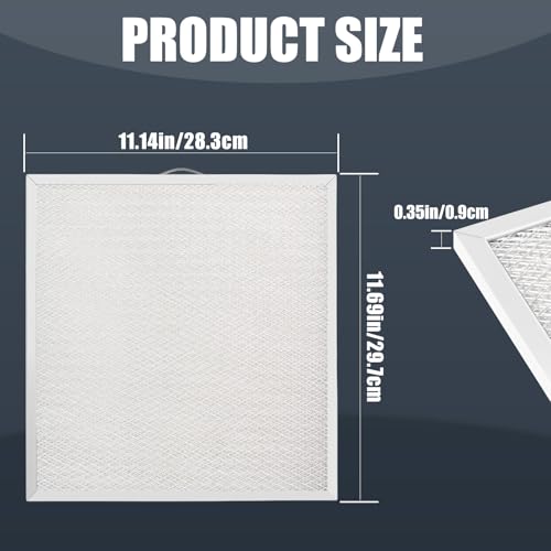 Podoy 99010316 Range Hood Filter 11 1/4" x 11 3/4" x 3/8" Compatible with Broan Nutone S99010316 WA65AF BPQTAF NTK7450000 990721400 990721400A Kenmore Sears QT20000 Series, Aluminum Grease Filter (4 Pack) - Image 4