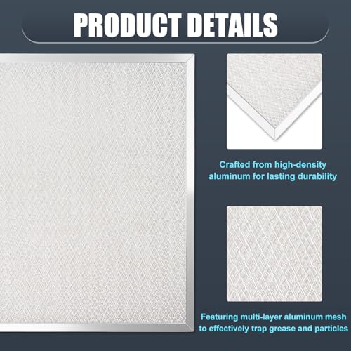Podoy 99010316 Range Hood Filter 11 1/4" x 11 3/4" x 3/8" Compatible with Broan Nutone S99010316 WA65AF BPQTAF NTK7450000 990721400 990721400A Kenmore Sears QT20000 Series, Aluminum Grease Filter (4 Pack) - Image 3