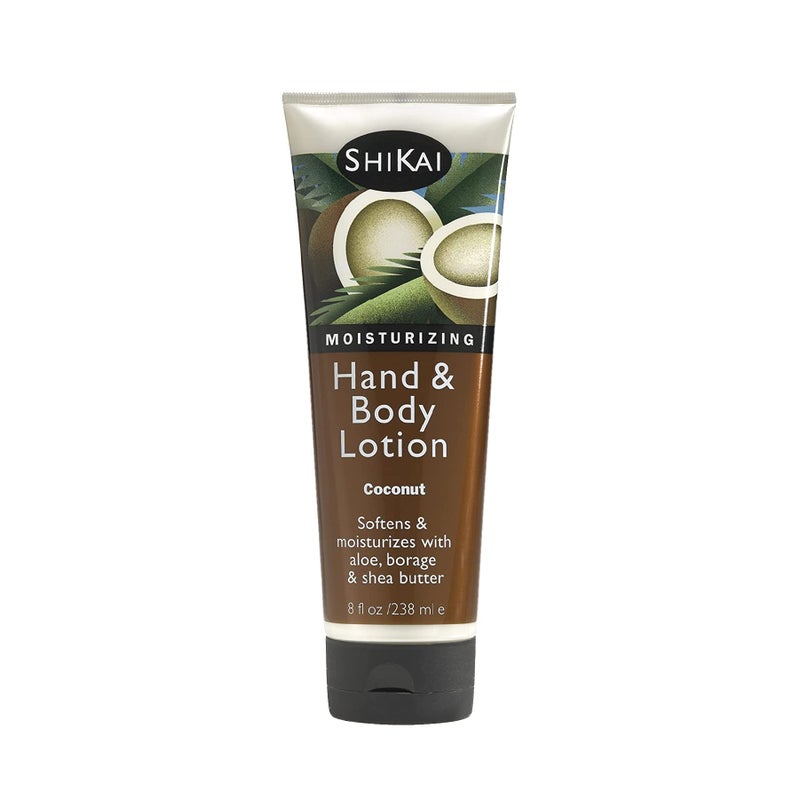 ShiKai - Coconut Hand & Body Lotion, Plant-Based, Ideal for Daily Use, Rich in Botanical Extracts, Helps Hydrate & Soften Skin, Mildly Formulated for Dry, Sensitive Skin, Creamy Texture (8 oz) - Image 1