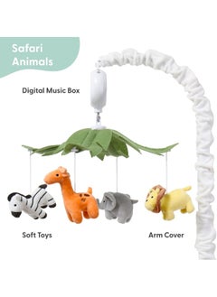The Peanut Shell The Peanutshell Safari Animals Musical Crib Mobile for Baby Boys & Girls | Digital Music Box with 12 lullabies  - Image 2
