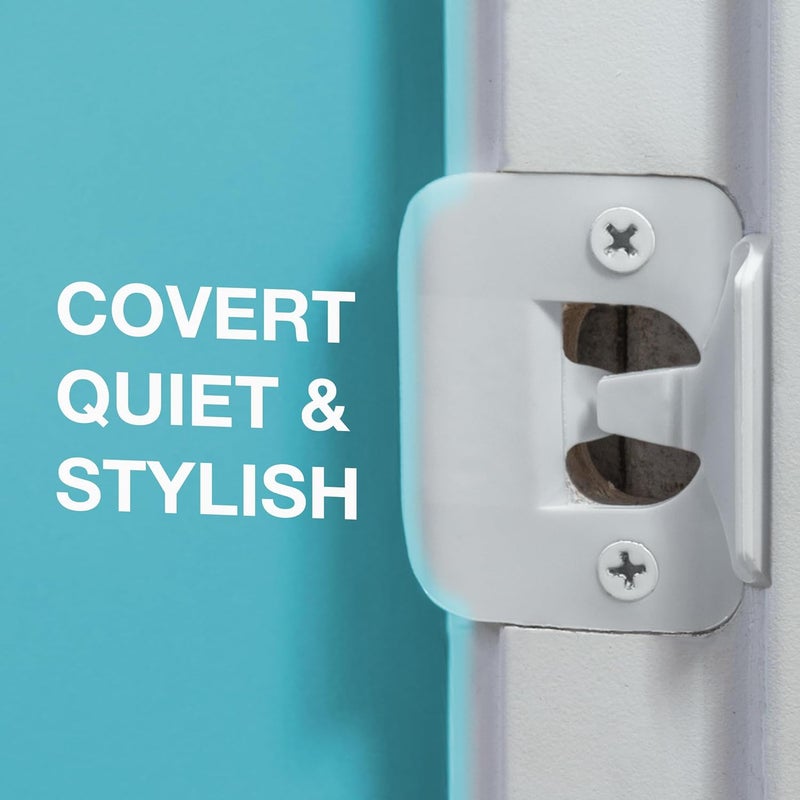 BrainExploder Door Silencer Strike Plate - Flexible, Noise Eliminating Fix for Loud Latches | Fits with No Modifications, Stops Slamming | -20 dB | 4X Quieter | White/Two Pack - Image 3