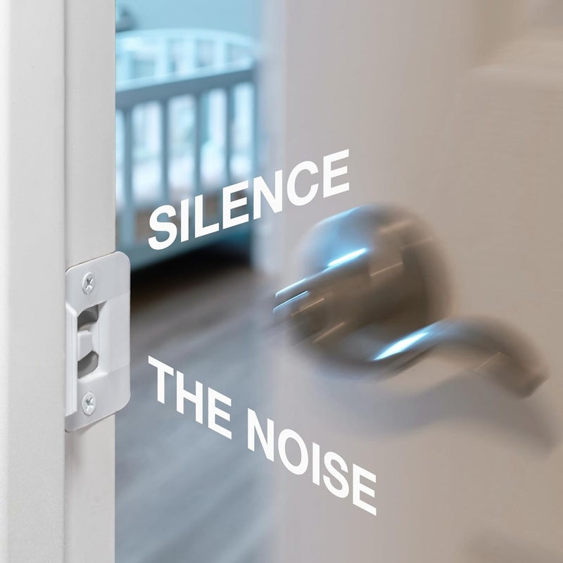 BrainExploder Door Silencer Strike Plate - Flexible, Noise Eliminating Fix for Loud Latches | Fits with No Modifications, Stops Slamming | -20 dB | 4X Quieter | White/Two Pack - Image 2