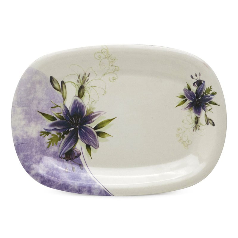 Bataniya Melamine Purple 9 pcs Serving Set with 1 Serving Tray, 4 Veg Bowl and 4 Tea Spoon for Snacks, Desserts and Other eateries. - Image 2