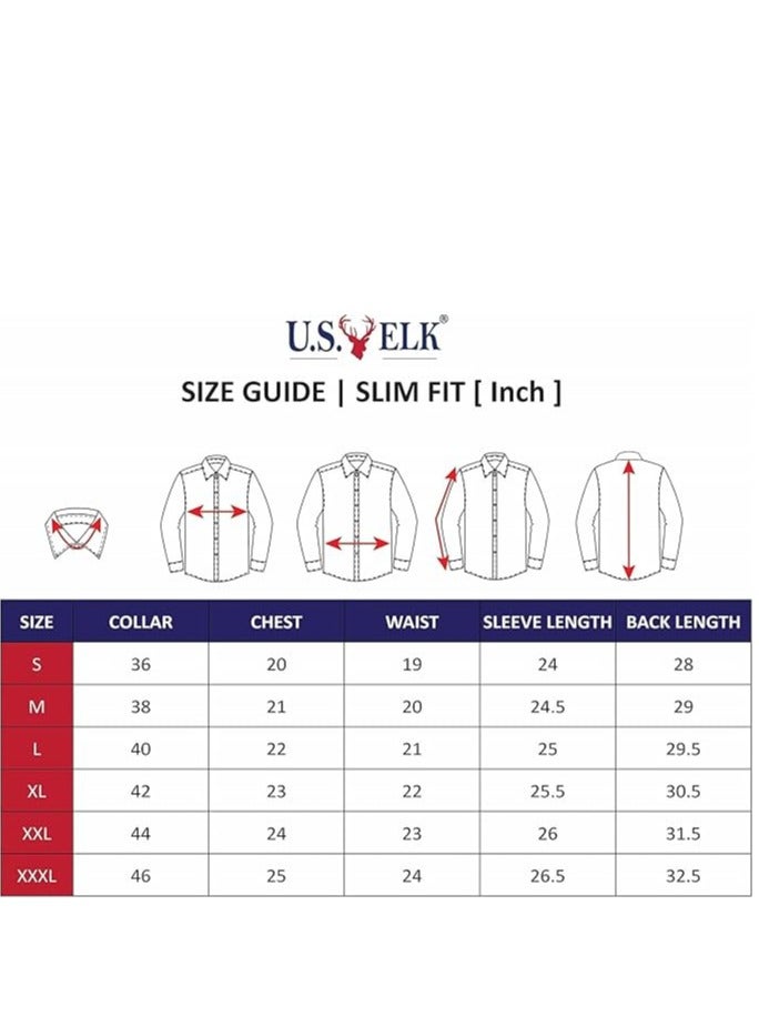 U.S. ELK Men's Button Down Shirt | Casual Slim Fit Shirt | Long Sleeve Oxford Shirts For Men | Smart Fit Cuff -  Black - Image 5