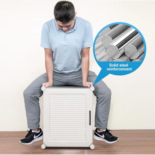 LUHI Premium Modular Plastic Shoe Rack for Home with Door | 12-Tier Stackable Shoe Organizer | Waterproof & Dustproof | Space Saving Storage for Home, Bedroom & Entryway [White, 12-Shelf-4-Door] - Image 5