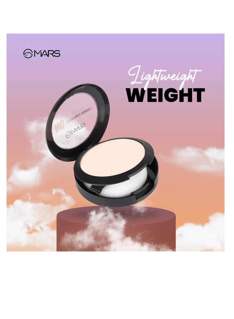 مارس بودرة مضغوطة غير لامعة من مارس HD، تركيبة خفيفة الوزن مع التحكم في الزيت، تدوم طويلاً ومناسبة للسفر، 8 جم 02 فانيلا - Image 3