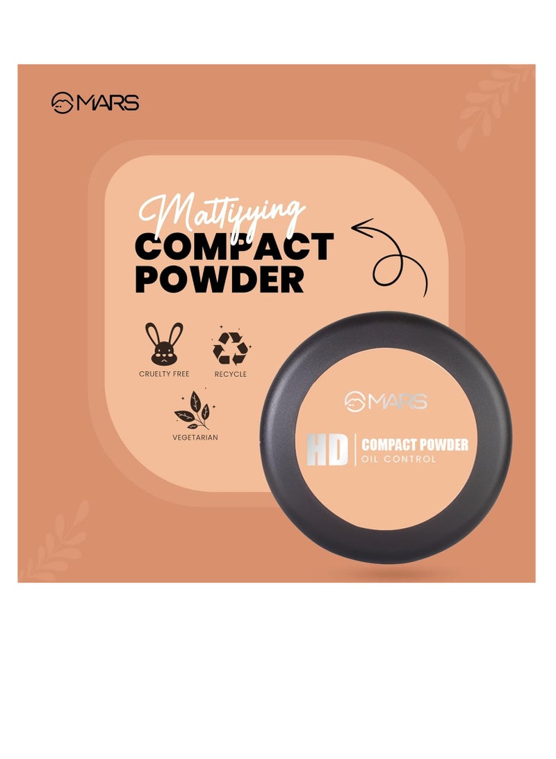 مارس بودرة مضغوطة غير لامعة من مارس HD، تركيبة خفيفة الوزن مع التحكم في الزيت، تدوم طويلاً ومناسبة للسفر، 8 جم 02 فانيلا - Image 4
