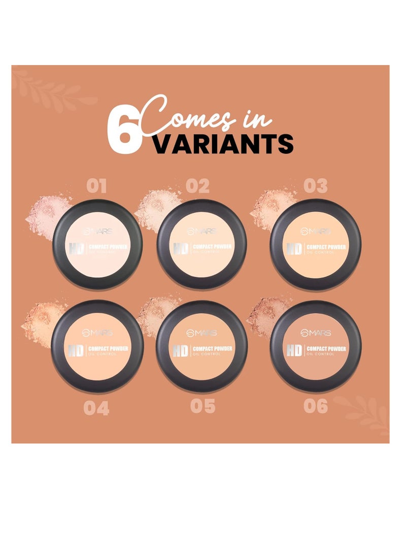 مارس بودرة مضغوطة غير لامعة من مارس HD، تركيبة خفيفة الوزن مع التحكم في الزيت، تدوم طويلاً ومناسبة للسفر، 8 جم 02 فانيلا - Image 5