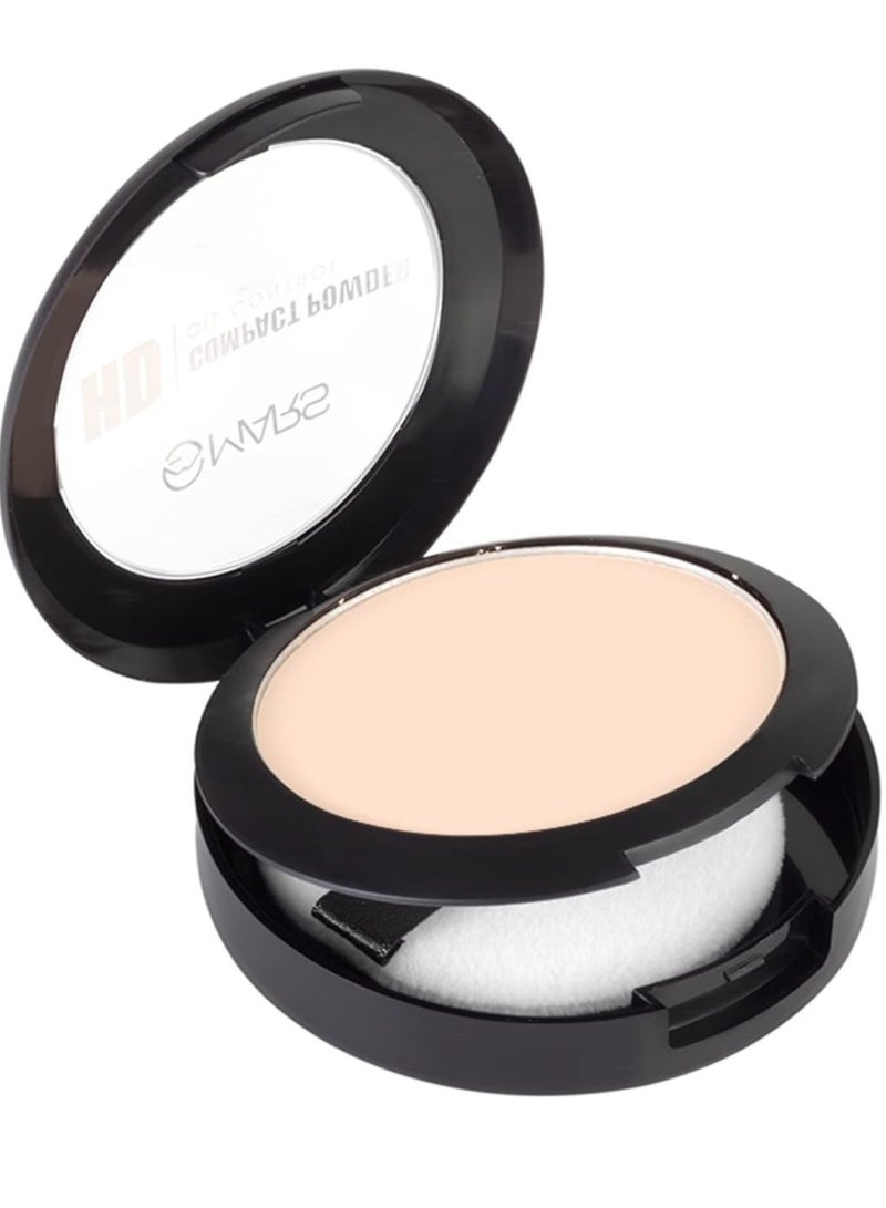 مارس بودرة مضغوطة غير لامعة من مارس HD، تركيبة خفيفة الوزن مع التحكم في الزيت، تدوم طويلاً ومناسبة للسفر، 8 جم 02 فانيلا - Image 1